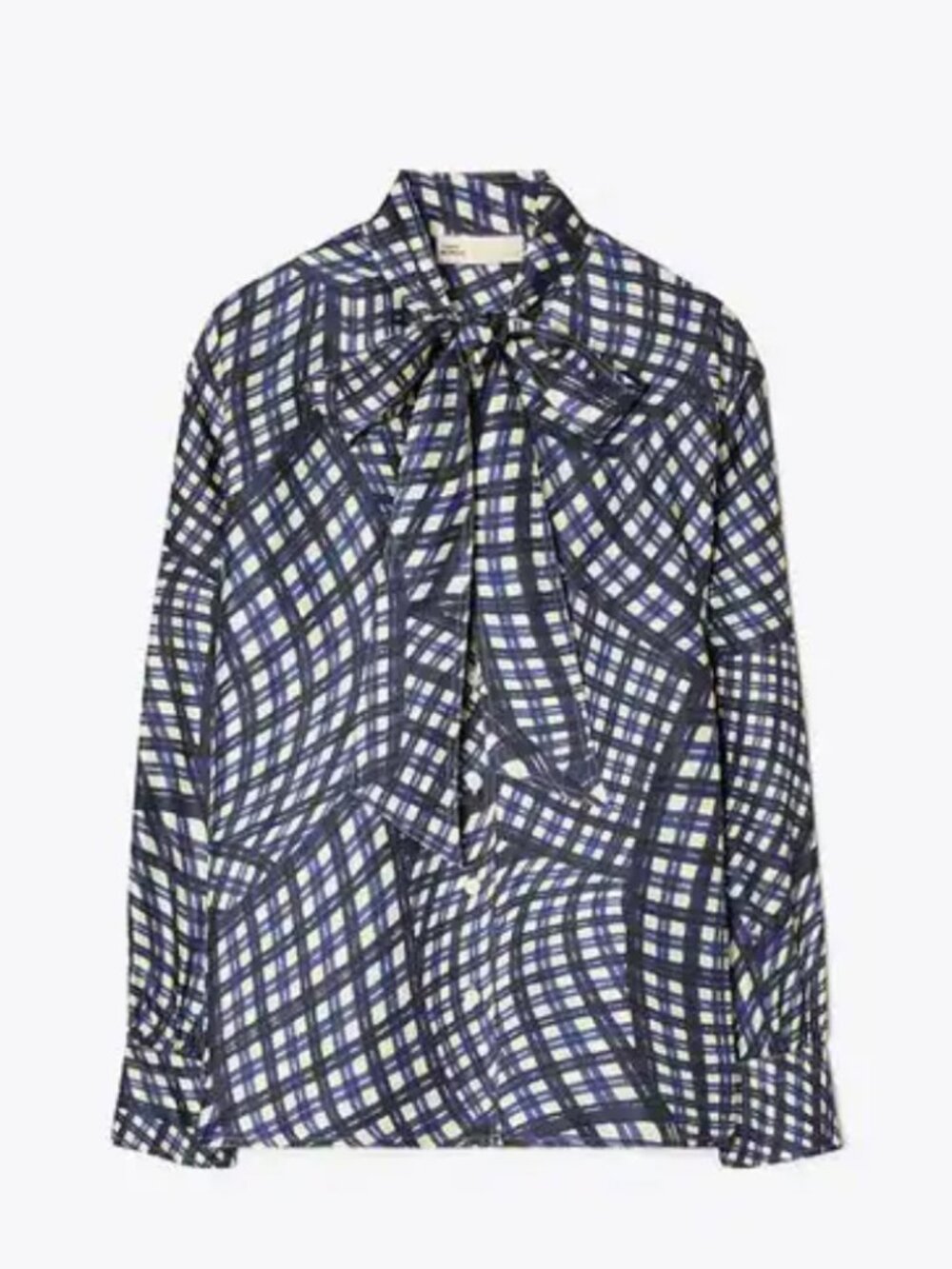 TORY BURCH Printed Silk Twill Bow Blouse Size 8